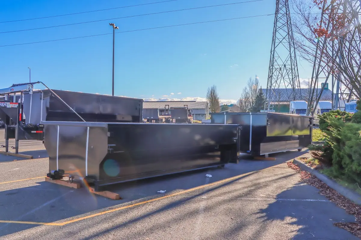 Roll-off dumpster ready for waste disposal at job site for Construction Dumpster Rental in Middle Valley